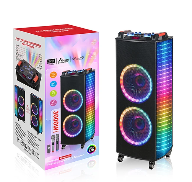 micro big bass outdoor pa waterproof mini blut ooth dj sound system powered speakers portable with wireless microphone