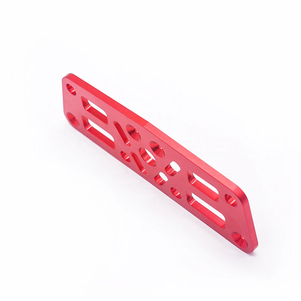 cnc machining service OEM customized Red Aluminum Titanium Chassis Lift Plate Assembly Parts Chamfering Process