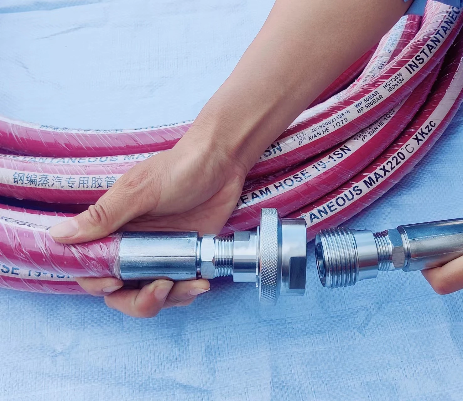 Steam hose High Quality Flex Durable Bendy High Resistant Pressure Air Discharge Steam Industrial Rubber Hose