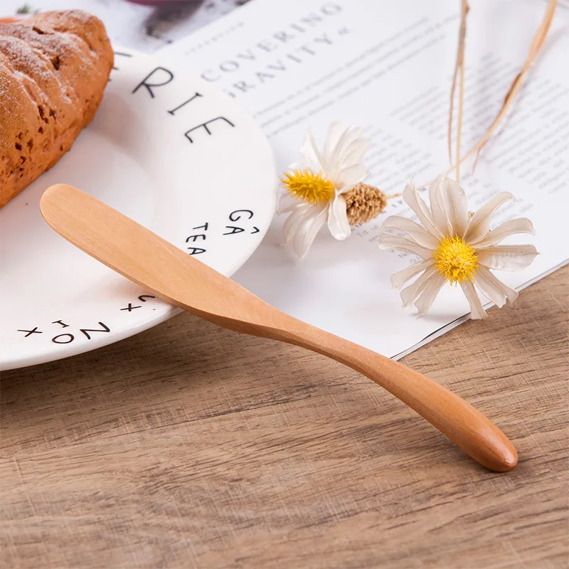 Round Smooth Log Color Wooden Table Knife Super Handy Kitchen Utensils Butter Spreader for Sale