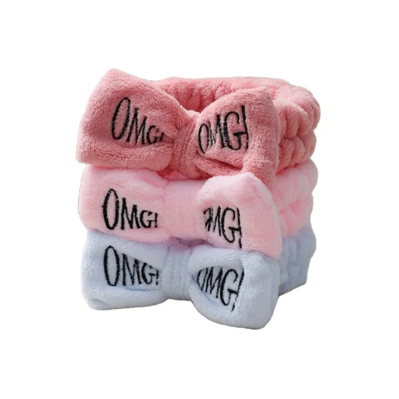 Promotional headband OMG hair makeup bow tie soft stretchy spa yoga female gift headbands