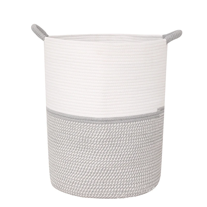2023 Hot Sale Custom Eco Friendly Thicken Soft Foldable Basket Cotton Laundry Basket Woven For Bathroom