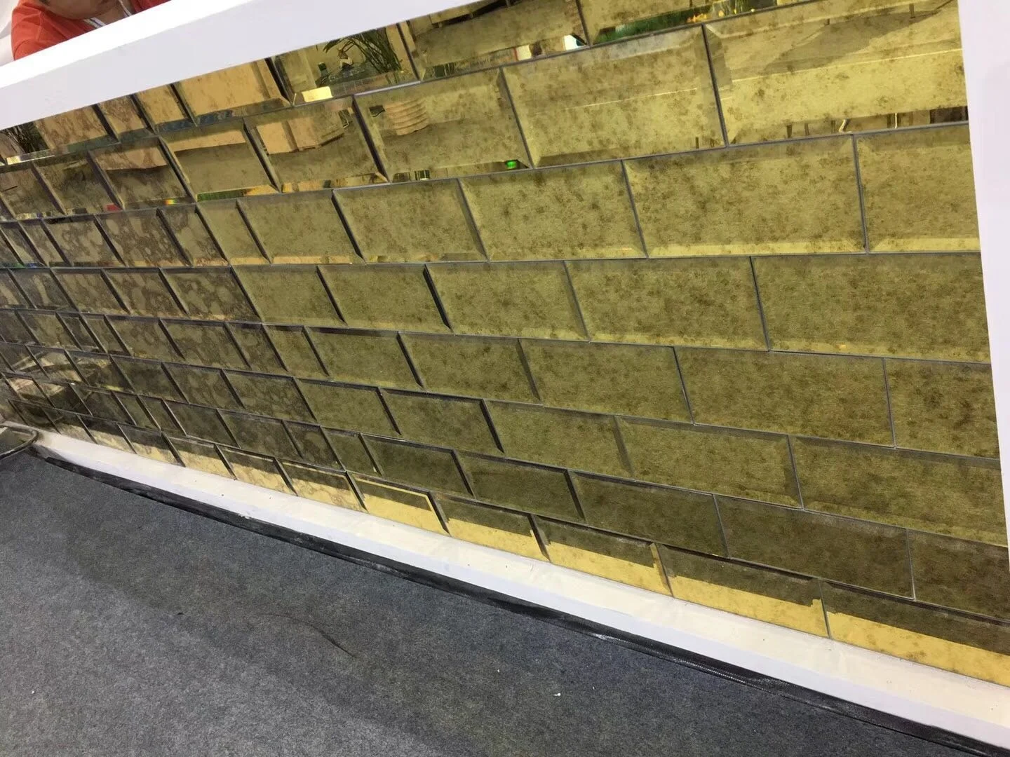 A-1 Golden antique mirror glass made by manufacturer for Interior decoration wall mirror glass