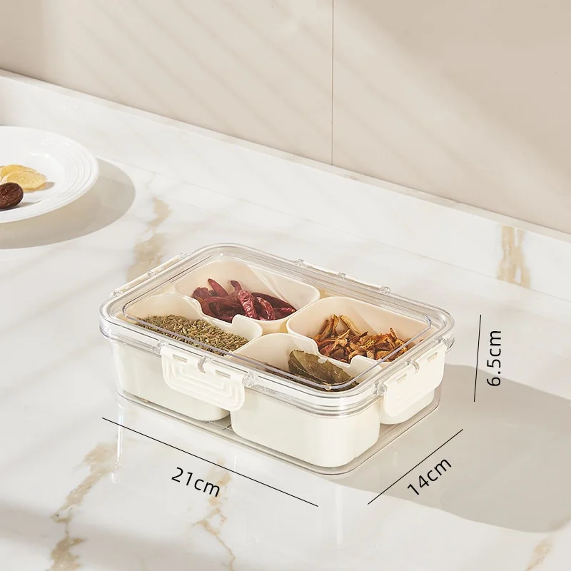 Thickened sealed packaged and stored in refrigerator fresh-keeping box divided storage plastic divided storage box