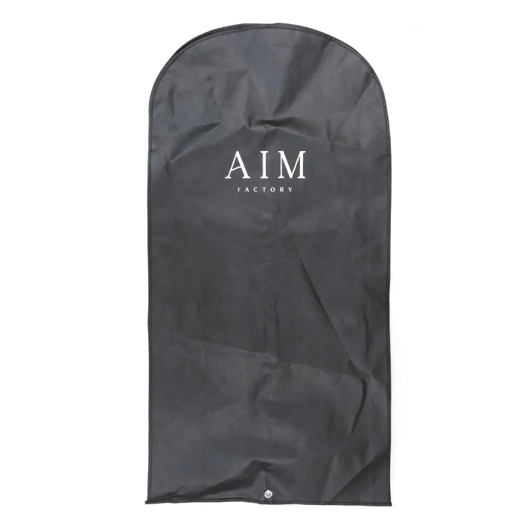 Custom logo print eco-friendly non woven fabric foldable wedding dress mens suit garment bag