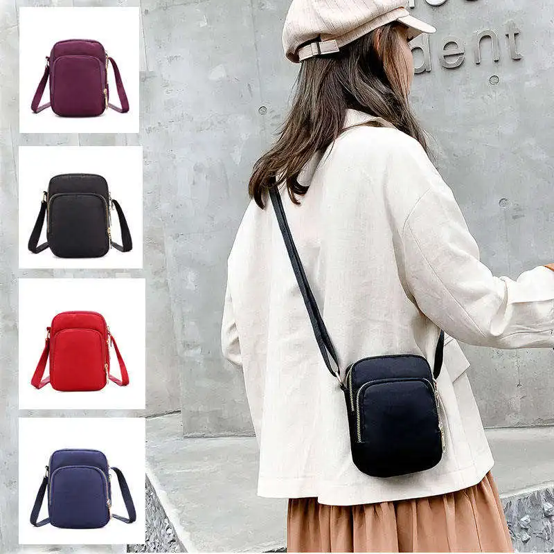 Women Bag Waterproof Shoulder Bag Crossbody Zipper Mobile Phone Lady Female Multifunction Handbag Wrist Purse Womens Pouch