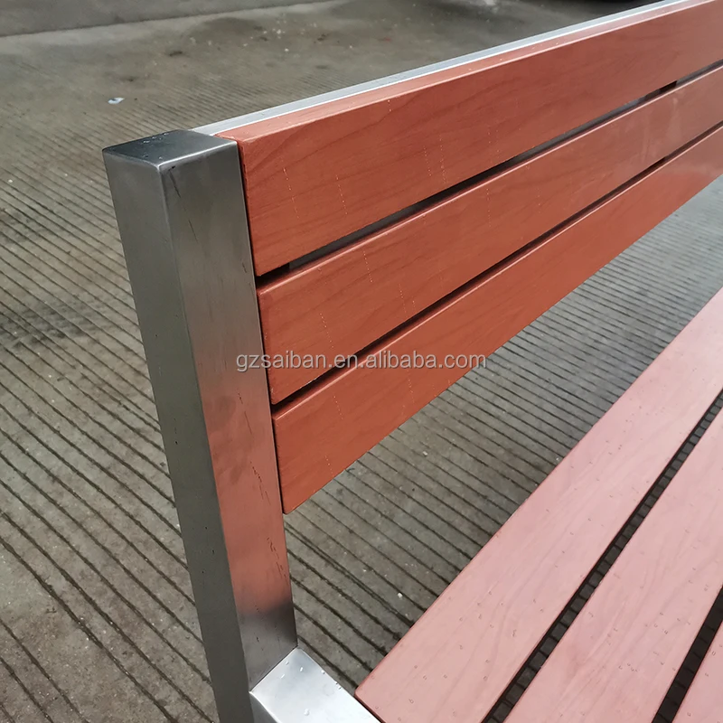 Factory wholesale leisure outdoor benches wooden metal bench seat for parks and plazas