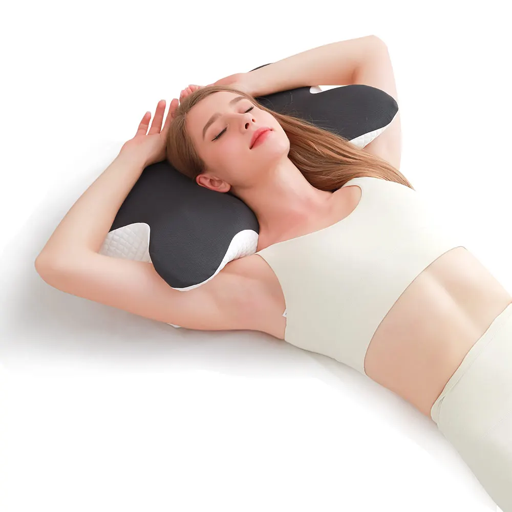 Custom Shaped Cervical Orthopedic Gray Memory Foam Sleeping therapeutic medical Neck Bed Pillow