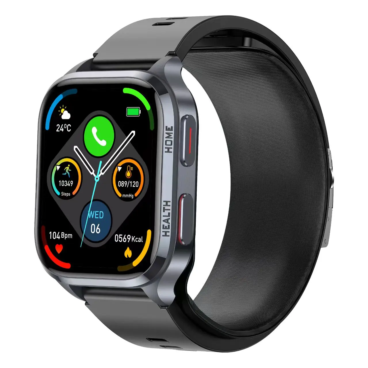 S18 Health Smart Watch 2.01 Inch Screen Bluetooth Call Air Pump Blood Pressure Body Temperature Blood Oxygen Sleep Monitoring