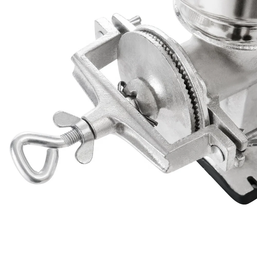 Manual Grain Grinder with High Hopper - Table Clamp Hand Corn Mill