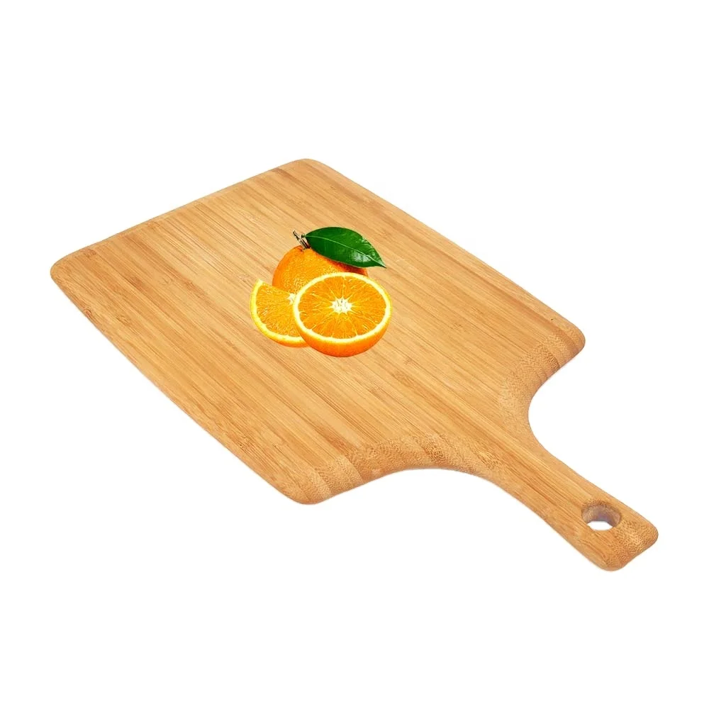 Multi-functional Long and thick bamboo wooden chopping board pizza board with handle for kitchen