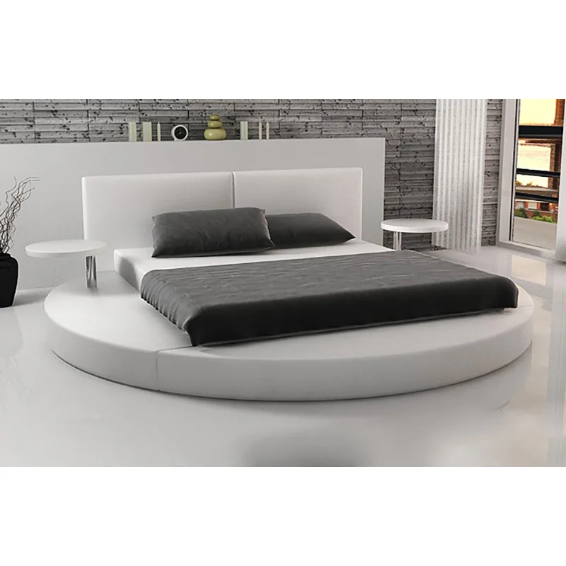 china manufactured home furniture luxury double round shaped bed