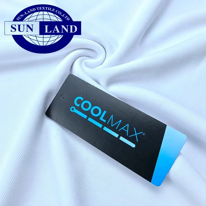 100% polyester coolmax active wear wicking and quick dry double sided knitting polo t-shirt fabric from china