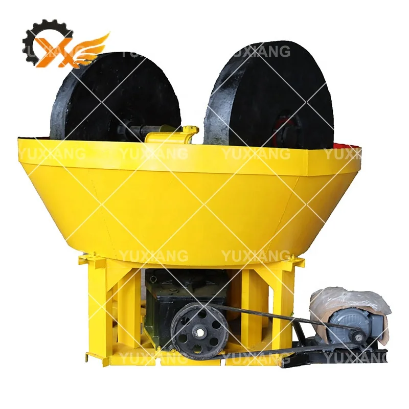 Gold Ore Beneficiation Equipment Mining Tools China 1200 Wet Pan Mill for Gold With Gold Concentrator