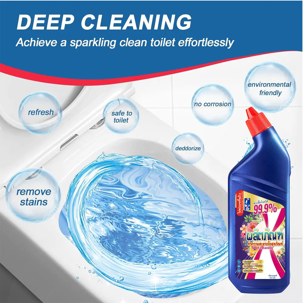 Manufacture 500ml blue toilet bowl cleaner toilet cleaning liquid for bathroom
