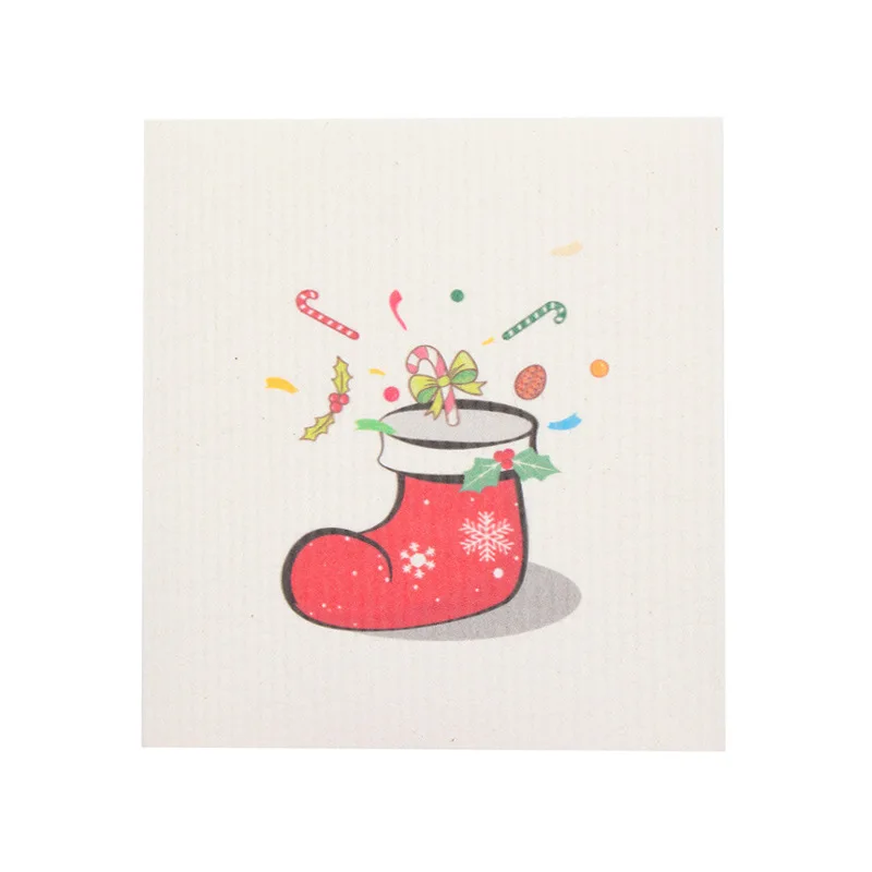 Custom Dish Towels Printed Cellulose Cotton Swedish Sponge Dish Clothes Towel Cellulose Dish Cloth Customized