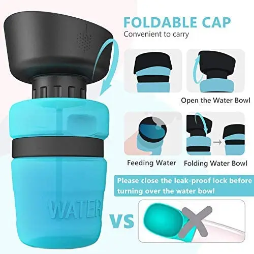 
2021 New Drop Shipping Portable Silicone Collapsable Travel Dog Water Bottle 