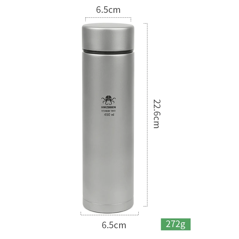 Ti803 Outdoor Camping Titanium Drinking Bottle Lightweight Anti Rust Titanium Thermos Cup