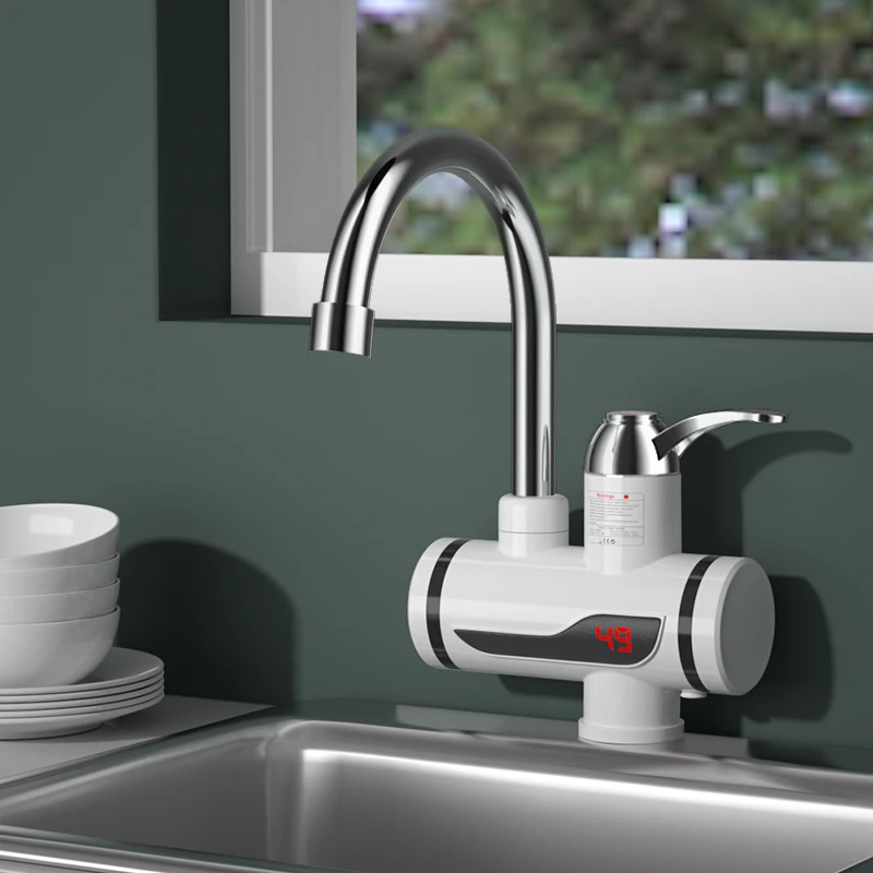 Bathroom Kitchen 3000W Electric Instant Heating Rapid Hot And Cold Water Faucets Tap Water Faucets With Digital Display