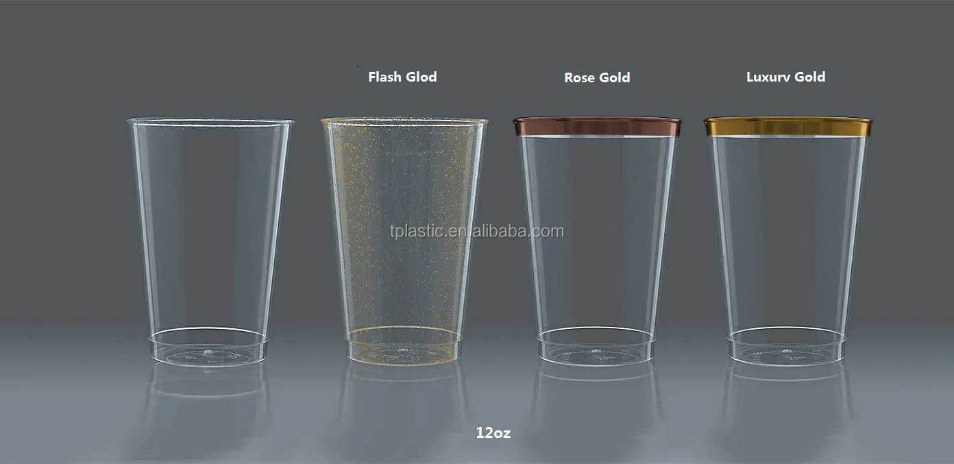 10 oz Clear Plastic Airline Cups Hard Disposable Cups  PS Tumbler Wedding Cups