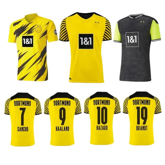 dortmund soccer jersey Borussia 21 22 fourth 4th 2021 2022 home football shirt HAALAND REUS SANCHO men uniform+ kids kit