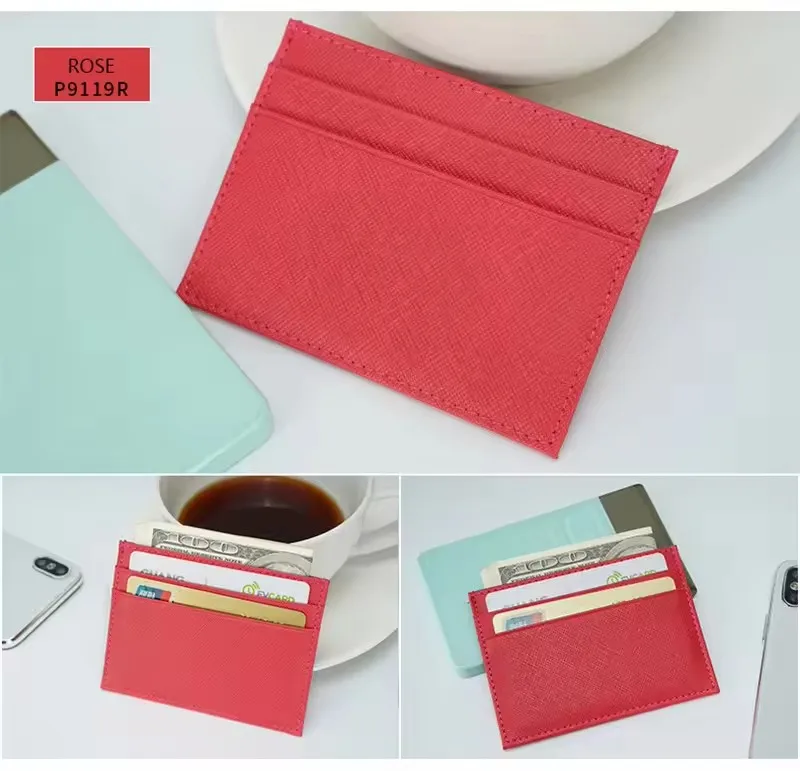 Minimalist GRS PU Slim Wallet Import Duty-Free Custom LOGO Ladies RFID Card Holder Leather Product