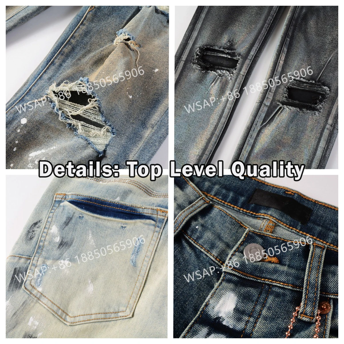 Oem Custom Mens Ripped Skinny Stretch Jeans wholesale Hombre Hip Hop Mens Amirys Jeans Designer Clothes trending jeans for men