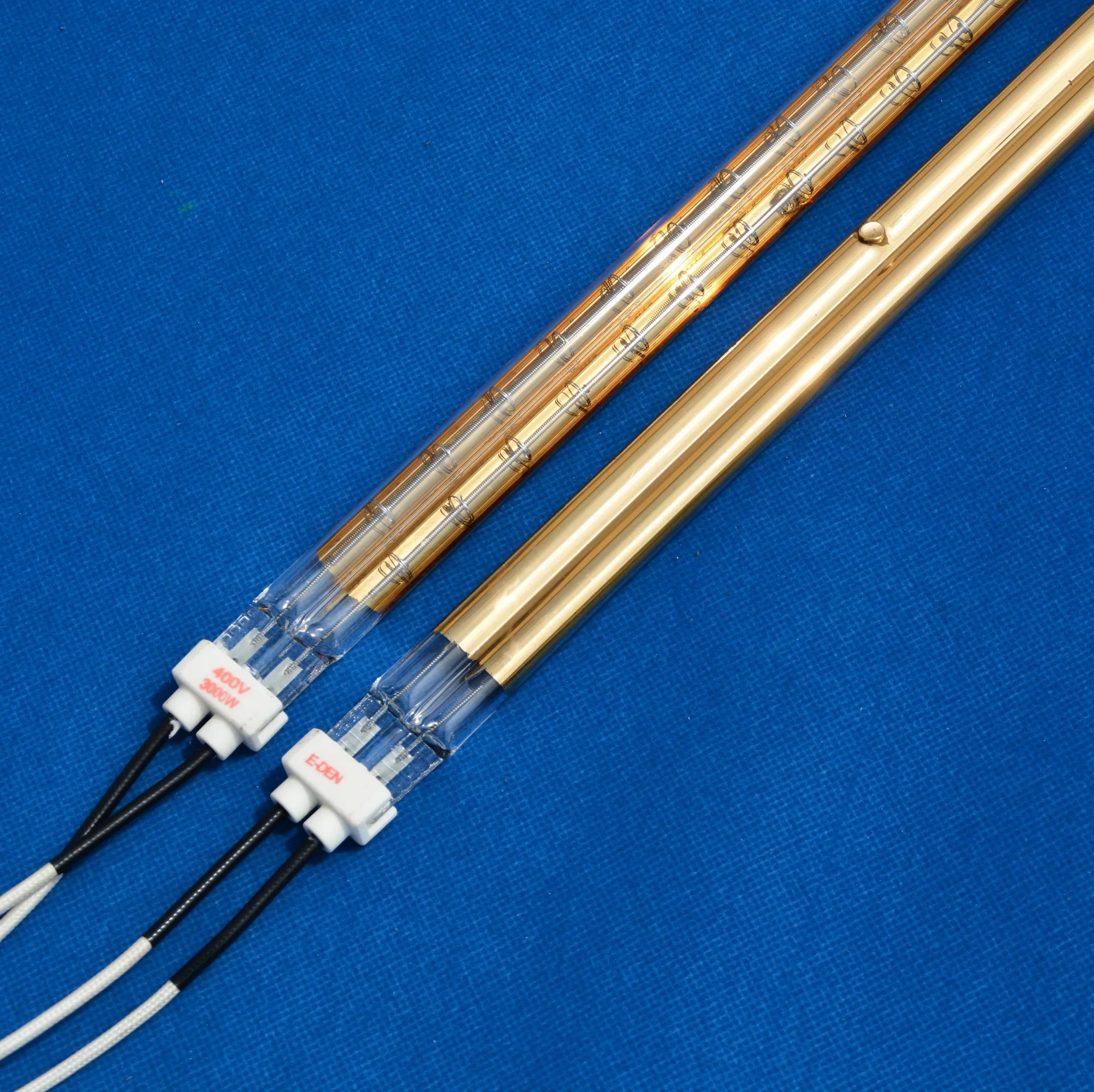 Gold Reflector Twin Tube IR Emitter Lamp High Efficiency Infrared Heating Emitter Lamp