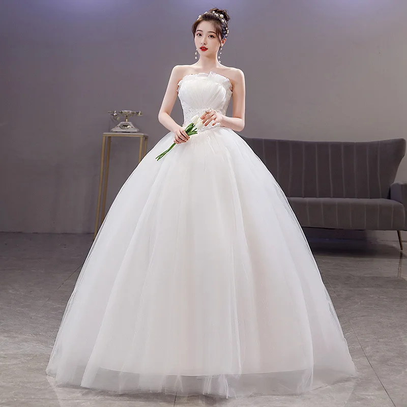 2024 new wholesale Cheap high quality white lace wedding dress bridal gown