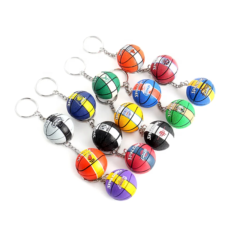 Personalized PVC PU Key Chain N B A Basketball Keychain with Team Logo for Basketball Fans Bag Pendant Gifts Souvenirs