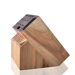 Hot Sale Premium Kitchen Wooden Knife Block Well-chosen Acacia Wood Knife Stand Knife Holder with Sharpener