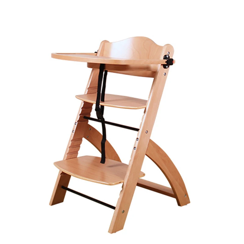Nashow LMHC-001 Natural Wooden Baby High Chair Highchair for Baby and Toddler Dining Highchair Weaning Feeding Chair