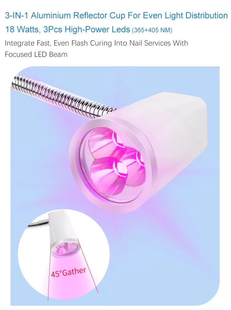 New Sensor Touch UV Led Mini Nail Lamp Sensor & Rechargeable Cordless 18W Focused Beam Polish Dryer Portable and Desktop