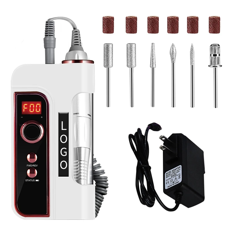 New High Torque 35,000 RPM Brushless Portable Nail File Rechargeable Cordless Electric Nail Drill Machine