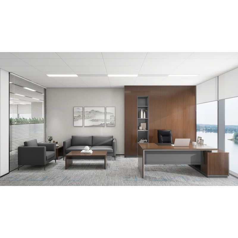 High end executive office furniture set manager room office desk chair and leather office sofa cubicles workstation
