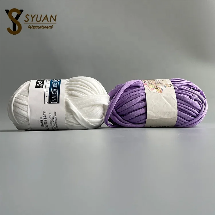 Fancy Crochet Yarn 100% polyester t shirt yarn for handbag knitting zapegetti spaghetti yarn for wholesale