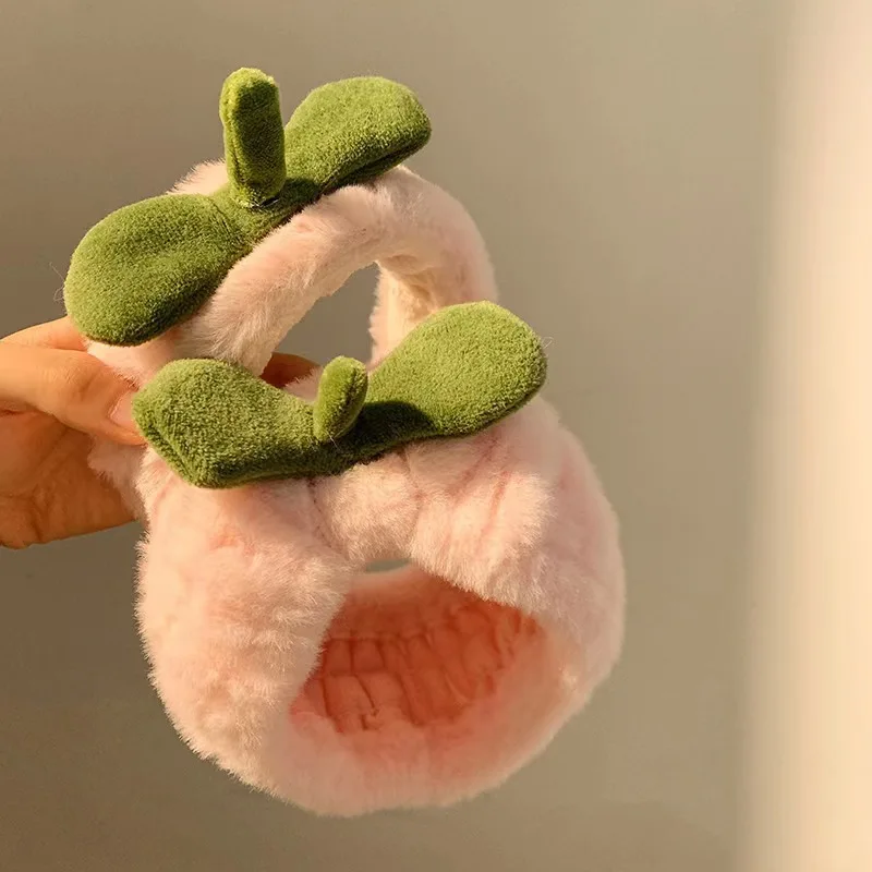 juicy peach pink head band & wrist band 3pcs for washing face beauty supplies wholesale customized logo embroidery