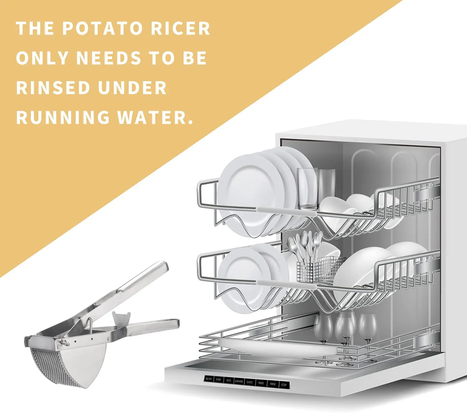 Potato Ricer and Masher Stainless Steel Heavy Duty Commercial Baby Food Strainer, Business Fruit Masher and Food Press