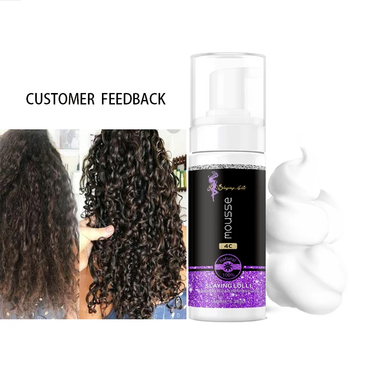 SLAYING LOLLI kinky coily twist and lock 4c hair styling curling foam mousse alcohol free