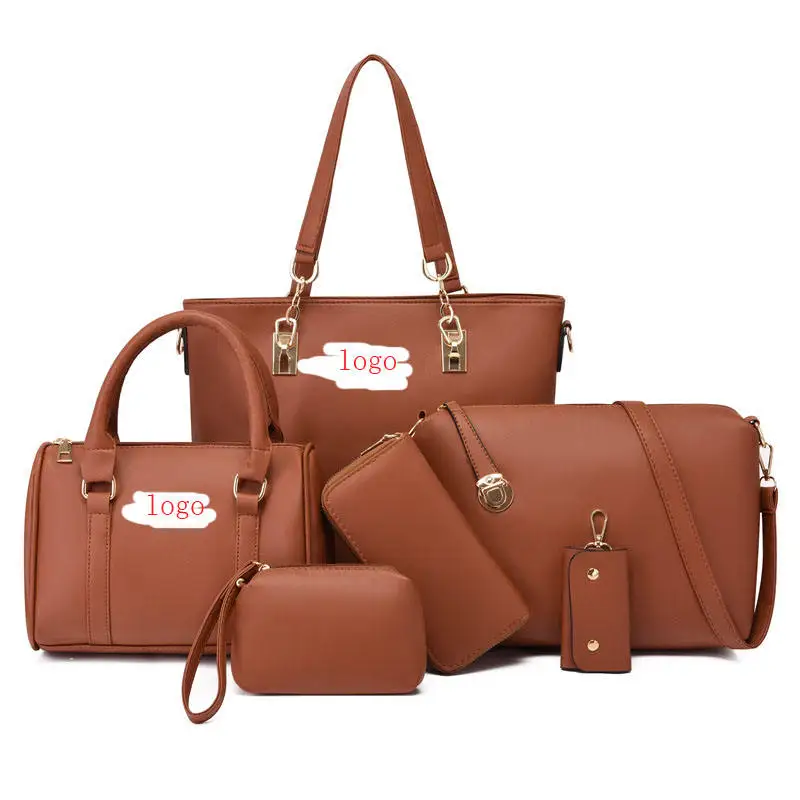 6 PCS Trendy Clutch zipper 3 Piece high quality Color Shoulder women Bag Set