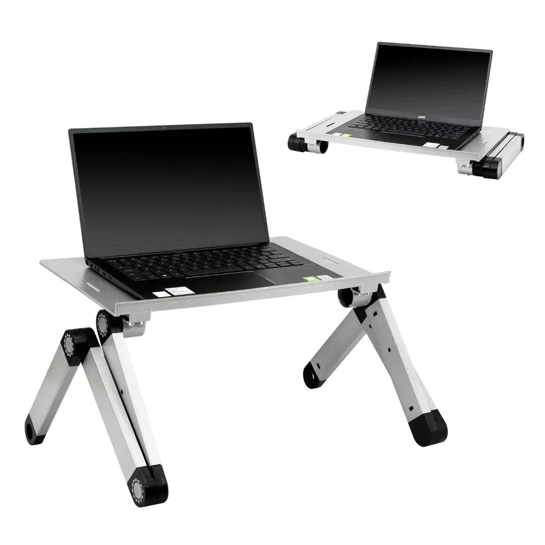 Heat dissipation aluminium alloy panel+ABS cooling folding computer desk table lazy bedroom bed lap desk