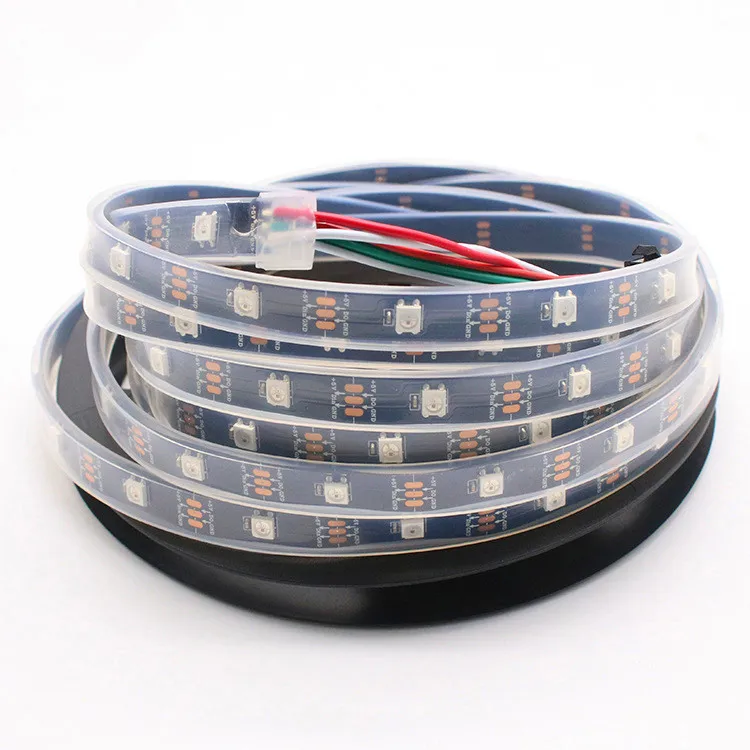 DC 5V WS2812 dream color magical LED strip black board SMD 5050 60 LED
