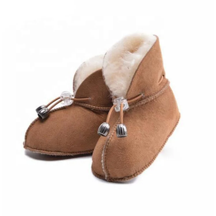 Оптовая продажа, обувь для младенцев из натуральной овечьей кожи, детские зимние сапоги для детей