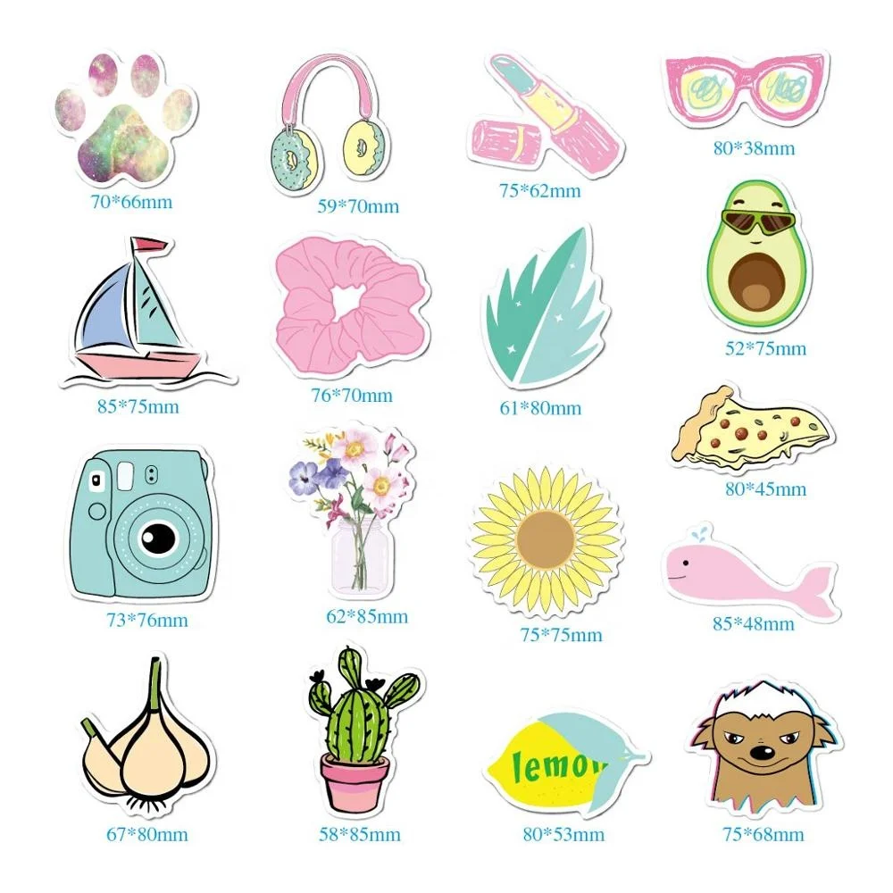 Vinyl Waterproof  Cartoon Decorative Stickers for Laptop Notebooks Car Skateboards Decoration
