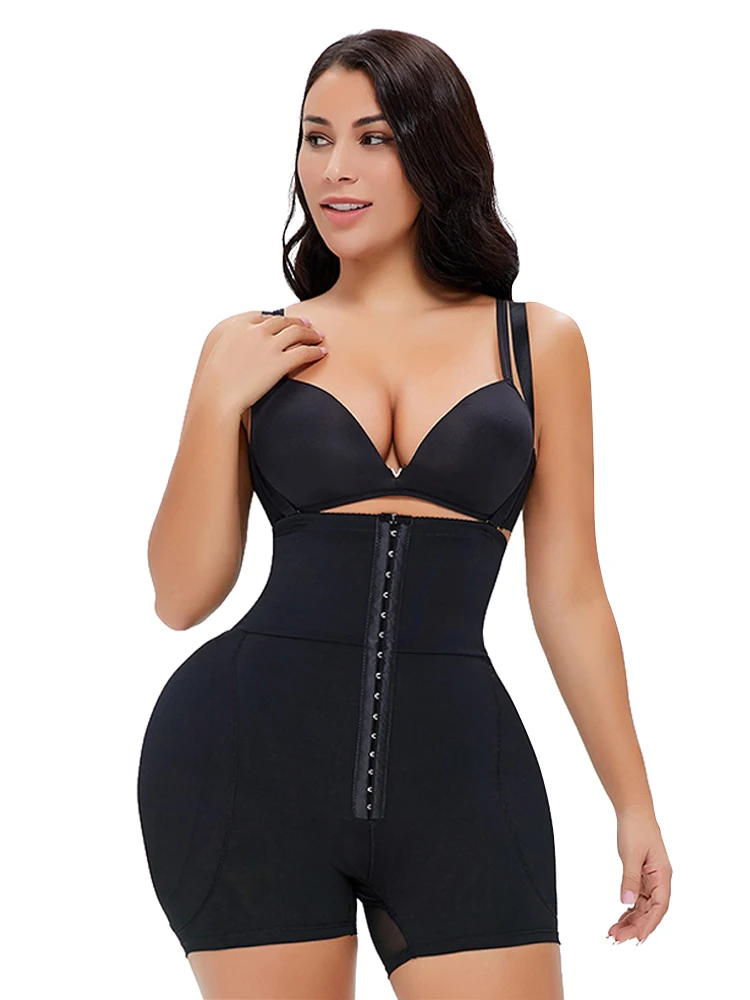 Body Shapewear Steel Buckle Adjustable Shoulder Strap Removable Pressure Pad Butt Enhancer Abdominal Tightening Control Panties