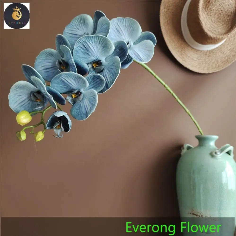 EV-J625 Morandi Color 7 Heads 3D Peach Pink Real Touch Orchid Flowers Artificial Orchid Plants