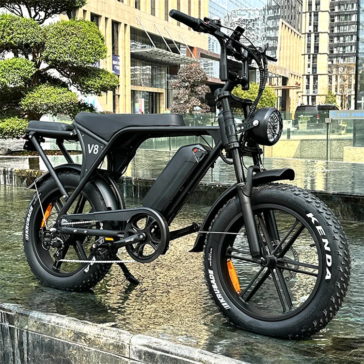 20 Inch 750w Fat Bike E-Bike Ebike V8 Fat Tyre E Bike Fatbike Electric Bike Fat Tire Wheel Bicycle
