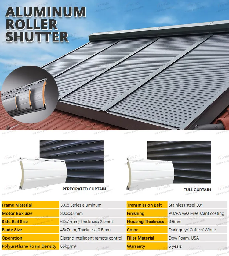 Guangdong commercial security external internal automated window spring box roller shutter doors gate