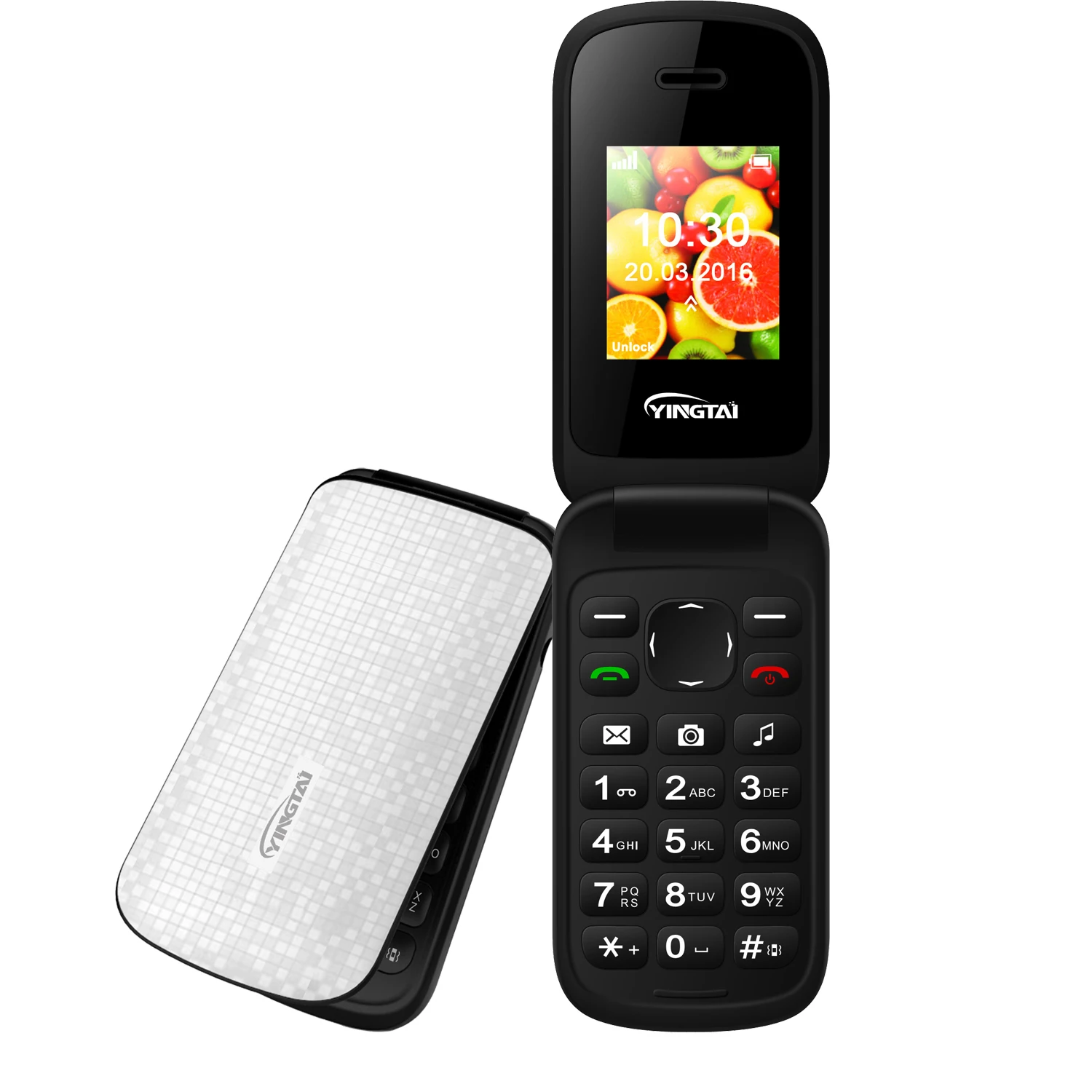 GSM четырехдиапазонный 1,77 дюймовый четырехдиапазонный откидной GSM-телефон с резиновой кнопкой