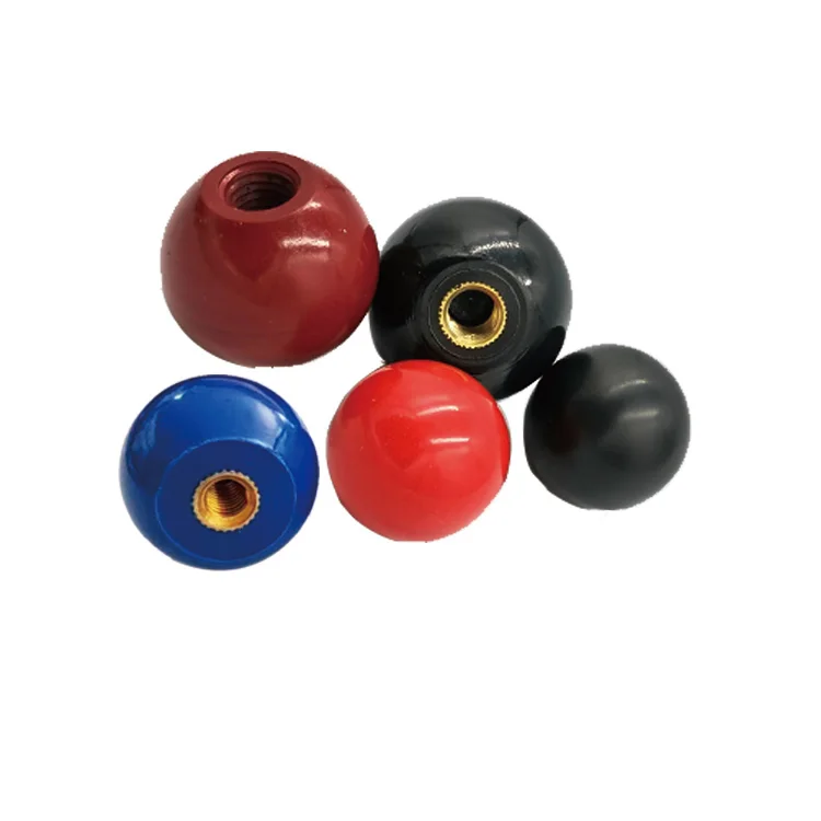 Factory price  insert brass thread tapered plastic handle round knob thumb nut m6  bright bakelite ball knob